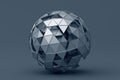 Abstract 3D Rendering of Polygonal Sphere Royalty Free Stock Photo