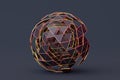 Abstract 3D Rendering of Polygonal Sphere Royalty Free Stock Photo