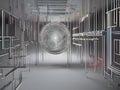 Abstract 3D Rendering of Quantum Encryption Algorithms Protecting Royalty Free Stock Photo