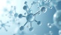 Abstract 3D rendering shows molecular structure. Complex design atoms, bonds in scientific representation. Visualizes intricate