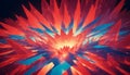 Abstract 3D rendering of a spiky, geometric object with a glowing center, resembling a crystal or a burst of energy.