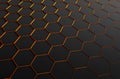 Abstract 3D Rendering of Surface with Hexagons Royalty Free Stock Photo