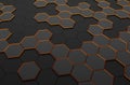 Abstract 3D Rendering of Surface with Hexagons Royalty Free Stock Photo