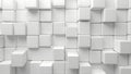Abstract 3d rendering of white cubes. Cubes wall background. Royalty Free Stock Photo