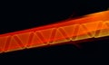 Abstract 3d representation of red hot orange golden light with snake line moving on fast speed in dark space.