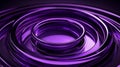 Abstract 3D rings in luminous violet hues, layered circular lines creating a hypnotic futuristic pattern