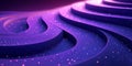 Abstract 3D rings in luminous violet hues, layered circular lines creating a hypnotic futuristic pattern