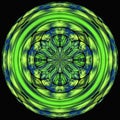 3d round kaleidoscopic color gradient pattern