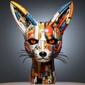 3d Abstract Sculpture: Fox Inspired By Basquiat, Picasso, Miro, And More