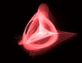Abstract 3d shape over dark background. Royalty Free Stock Photo