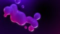 Abstract 3d shapes background. Morphing wax drops illustration. Purple to pink Royalty Free Stock Photo