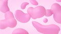 Abstract 3d shapes flow, liquid pink feminine blob and bubble. Creative party fluid banner. Modern floating pithy vector