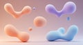 Abstract 3D shapes resembling smooth blobs float against a gradient background Royalty Free Stock Photo