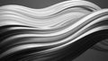 Abstract 3D silver waves flowing dynamically on a dark background Royalty Free Stock Photo