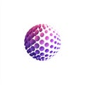 Abstract 3d sphere with a gradient color scheme composed of many small, round dots. Royalty Free Stock Photo