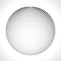 Abstract 3D Sphere with Stripes, lines. Vector illustration.