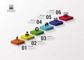 Abstract 3d stairs infographics or timeline template. Vector illustration