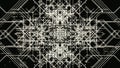 Abstract 3d stripped pattern of many crossed white lines on a black background. Animation. Beautiful changing rhombuses