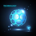 Abstract 3d technology sphere. Royalty Free Stock Photo