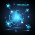 Abstract 3d technology sphere. Royalty Free Stock Photo