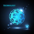 Abstract 3d technology sphere. Royalty Free Stock Photo