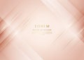 Abstract 3d template rose gold background with gold lines diagonal sparking with copy space for text. Luxury style