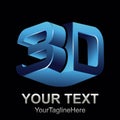 Abstract 3d text shape vector icon logo illustration. 3d shape rendering design vector