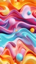 Abstract 3D texture background, seamless pattern, waves and bubbles Royalty Free Stock Photo