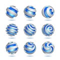 Abstract 3d vector sphere set Royalty Free Stock Photo