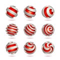 Abstract 3d vector sphere set Royalty Free Stock Photo