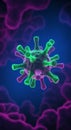 Abstract 3D Virus Rendering with Glowing Neon Colors Royalty Free Stock Photo