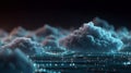 Abstract 3D visualization of cloud computing and digital data flow concept. Abstract visualization of cloud computing Royalty Free Stock Photo
