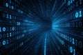 Futuristic data tunnel with binary encryption. Ai-generated Royalty Free Stock Photo