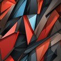 abstract 3d wallpaper with red blue and black triangles Royalty Free Stock Photo