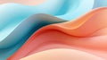 Abstract 3d wavy smooth background. Multicolor pastel colour palette. Aesthetic concept. Generative AI