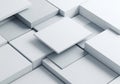 Abstract 3d white cubes surface pattern dynamic geometric background minimalist design Royalty Free Stock Photo