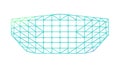 Abstract 3D Wireframe Grid, Digital Data Network Icon, vector design Generative AI Royalty Free Stock Photo