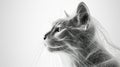 Abstract 3D wireframe render of a cat's profile.