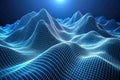 Abstract 3D Wireframe Terrain Geometry for Big Data and AI
