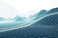 Abstract 3D Wireframe Terrain Geometry for Big Data and AI