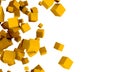 Abstract 3d yellow or golden cubes