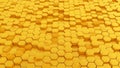 Abstract 3D Yellow Hexagonal Pattern Texture Royalty Free Stock Photo