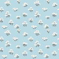 Abstract Daisy Flowers Seamless Pattern