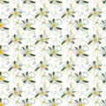 Abstract daisy  flowers seamless pattern, fabric, surface, fashion style, digital wrap paper, wallpaper Royalty Free Stock Photo