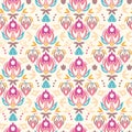 Abstract damask tulips seamless pattern background
