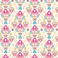 Abstract damask tulips seamless pattern background