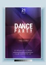 Abstract Dance Party Night Poster, Flyer Template - Vector Illustration