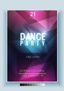 Abstract Dance Party Night Poster, Flyer Template - Vector Illus