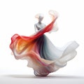 Colorful 3d Illustration Of A Dancing Woman In Flowing Outfit