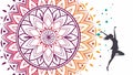 Abstract Dancer Silhouette with Vibrant Mandala, vector design Generative AI Royalty Free Stock Photo